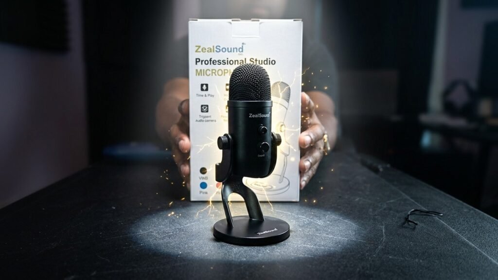 ZealSound USB microphone on desk